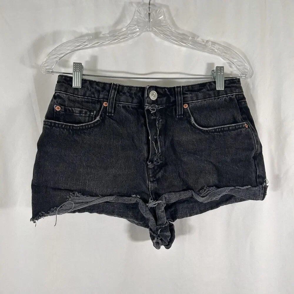 BDG Urban Outfitters Jean Shorts Women's 29 Black Denim Summer Cutoff Button Fly